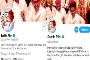 Sachin Pilot changes bio on Twitter after getting sacked as Deputy CM, PCC chief