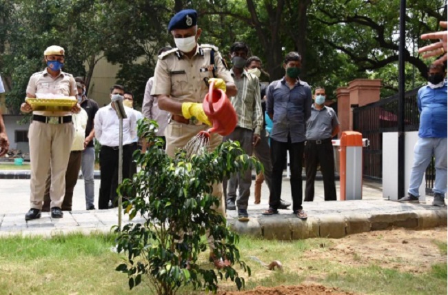 Delhi Police commissioner launches tree plantation drive