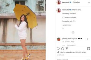 Katrina Kaif steps out in monsoon with umbrella… looks refreshing in white ensemble