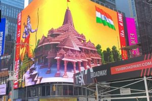 Largest digital display of Lord Ram comes up at New York’s Times Square for 12 hrs