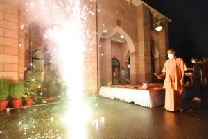 ‘Diwali’ celebration at UP CM’s residence before bhoomi pujan (PICs)