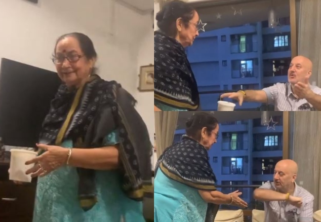 Anupam Kher surprises mom Dulari with “kheer” sent by friend Ashoke Pandit