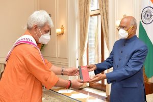 J-K Lt Governor Manoj Sinha meets President, Vice President