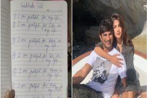 Rhea Chakraborty shares Sushant’s handwritten “gratitude note”, says ‘Only property of Sushant I have’