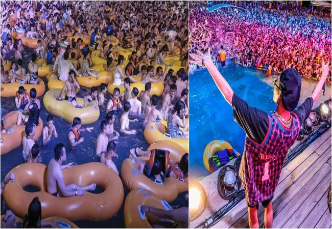 Shocking images from China: Pool party in Wuhan, where Covid-19 broke out…watch out (video)