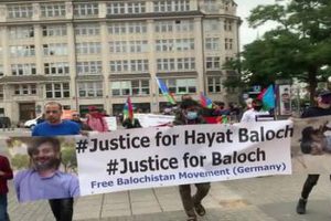 Free Balochistan Movement protest against Hayat Baloch’s murder in Germany