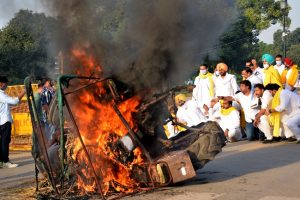 Farmers Protest: Tractor set on fire at India Gate | See Pics
