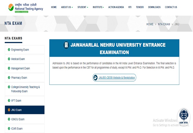 JNU admission -