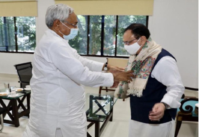 JP Nadda meets Nitish Kumar -