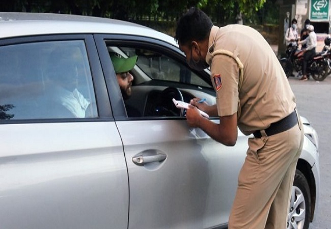 challan for single drivers without masks