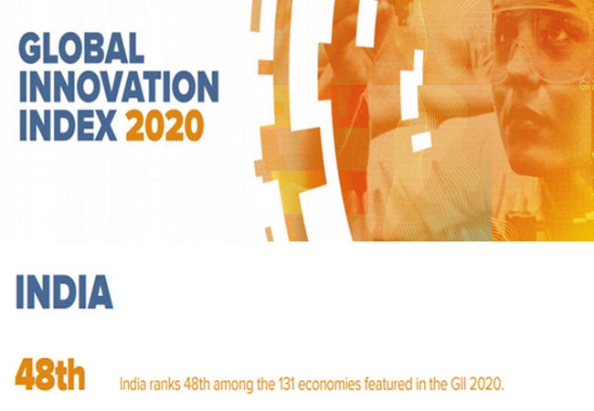 India, World Intellectual Property Organization, Global Innovation Index, rankings