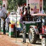 Punjab cm captain amarinder singh, congress leader rahul gandhi, party's state chief sunil jakhar take part in tractor yatra
