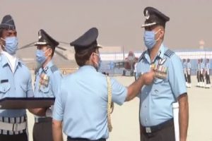 88th Indian Air Force Day: IAF Chief Air Chief Marshal Rakesh Kumar Singh Bhadauria inspects parade at Hindon airbase