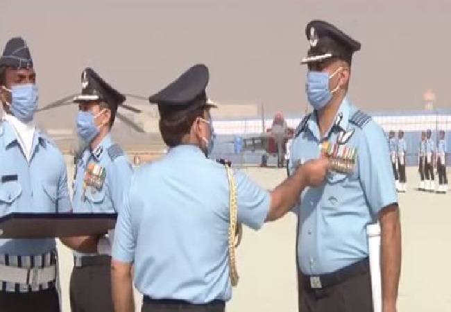 88th Indian Air Force Day: IAF Chief Air Chief Marshal Rakesh Kumar Singh Bhadauria inspects parade at Hindon airbase
