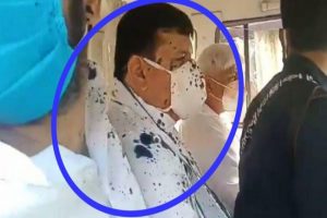 ‘Ink attack’ on AAP’s Sanjay Singh as he visits Hathras victim’s family