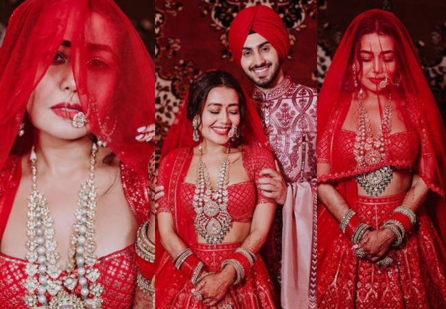 NehuDaVyah: Neha Kakkar looked drop-dead gorgeous in a red bridal lehenga; See Pics