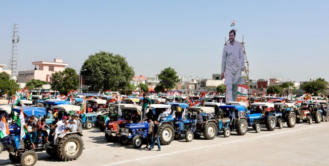Rahul Gandhi tractor rally