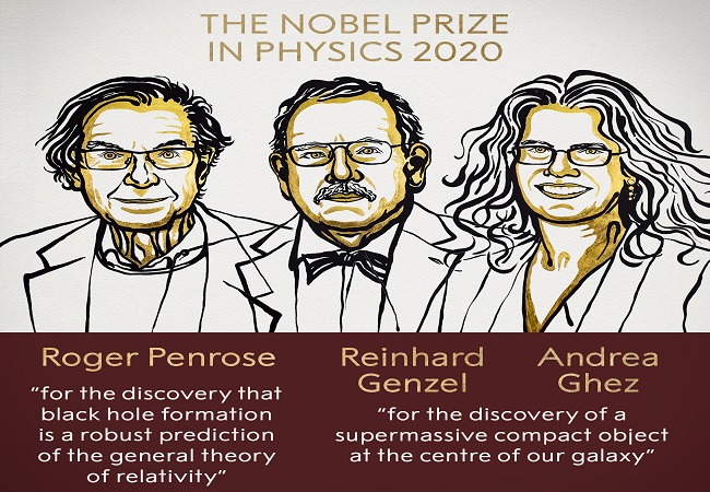 Nobel Prize in Physics awarded to Roger Penrose, Reinhard Genzel and Andrea Ghez