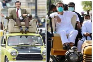 Netizens troll Rahul Gandhi over his ‘Sofa-Cum Tractor’, compares him to Mr. Bean as photo of his tractor rally goes viral