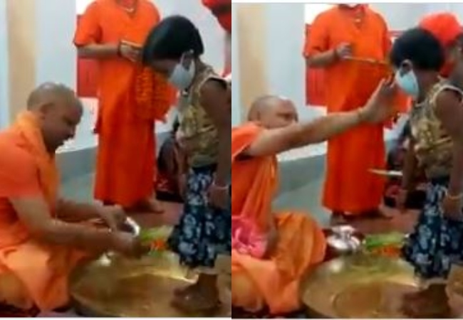 Maha Navami: UP CM Yogi Adityanath performs ‘Kanya Pujan’ (Video)