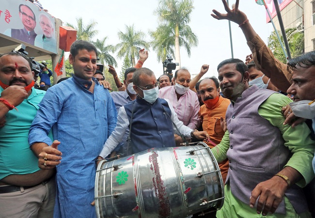 MP: Drums, dance to celebrate BJP’s strong showing in by-polls (PICs)