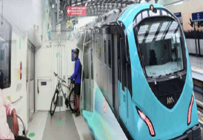 Cycle in Kochi Metro....