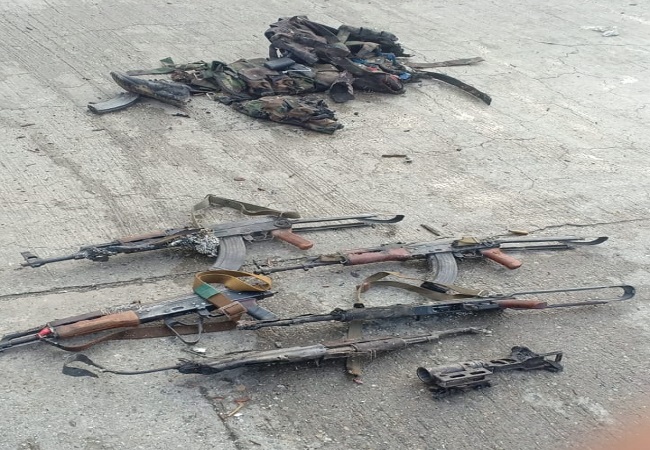 Weapons recovered from the site