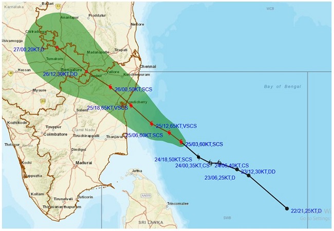 Cyclone Nivar likely to cross between Mamallapuram and Karaikal by midnight