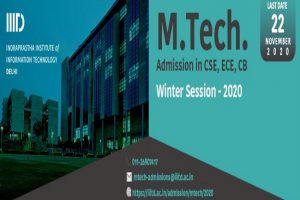Admissions open in IIIT Delhi for M Tech (CSE, ECE, & CB) programs