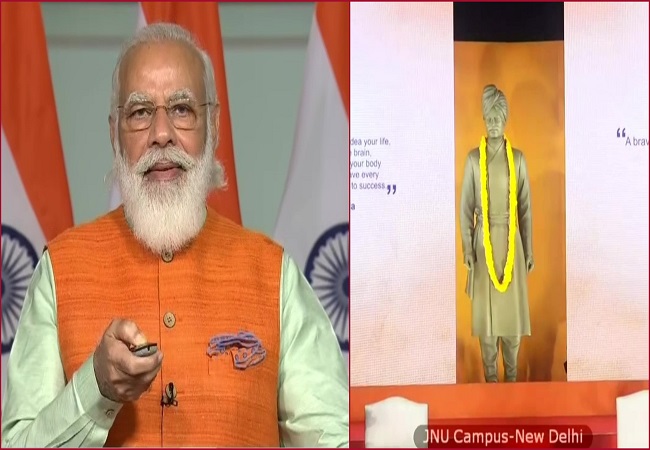 LIVE: PM Modi unveils life-size statue of Swami Vivekananda on JNU campus