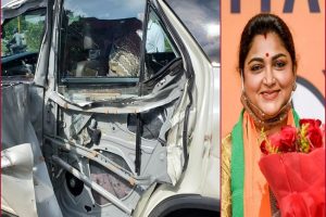 Tanker rams into BJP leader Khushbu Sundar’s car, no injuries reported