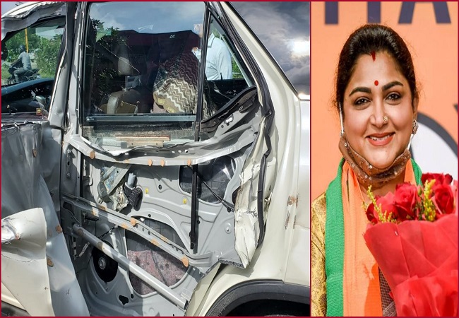 Tanker rams into BJP leader Khushbu Sundar’s car, no injuries reported