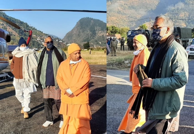 Uttrakhand: CM Trivendra Singh Rawat, UP CM Yogi Adityanath leave for Badrinath from Gauchar