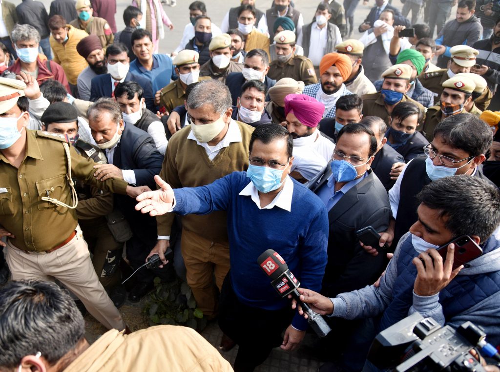 Delhi Chief Minister Arvind Kejriwal visits Guru Teg Bahadur Memorial