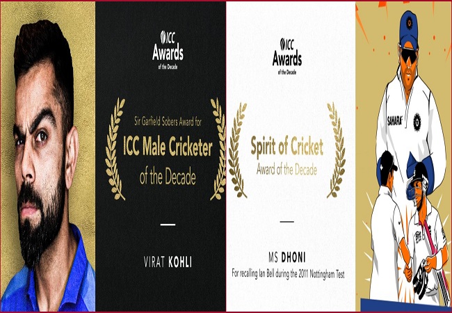 ICC Awards 2020: Virat Kohli, MS Dhoni win top honours
