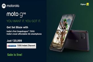 Moto G 5G sale goes live: Price, specifications and more