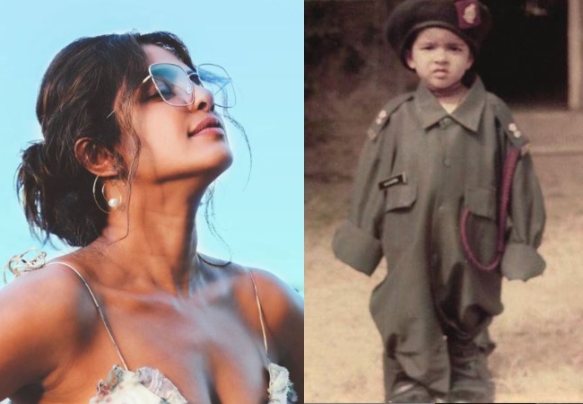 Priyanka Chopra shares picture of “little Priyanka” dressed in an oversized Indian army uniform