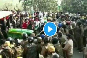 Anti-farm laws protesters run tractor over police barricade in Uttarakhand