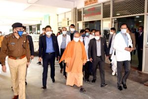 CM Yogi in action mode after Covid recovery, visits under-construction hospital; reviews state’s preparedness to fight pandemic
