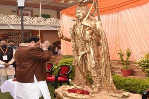 Eye on 2022 polls?: Lord Ram Statue unveiled by JP Nadda at UP BJP office