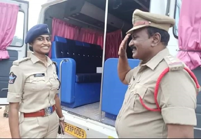 Its heart-warming! Photo of father on duty saluting DSP daughter in Andhra’s Tirupati goes viral