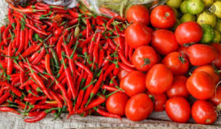 chillies, tomatoes