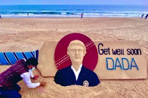 Get Well Soon Dada: Sudarsan Pattnaik wishes Sourav Ganguly a speedy recovery with sand art