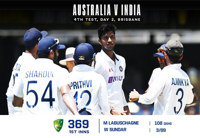 Ind vs Aus, 4th Test: Thakur, Sundar shine as hosts bundled out for 369