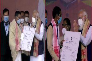 PM Modi distributes 1.06 lakh land allotment certificates in Assam’s Sivasagar