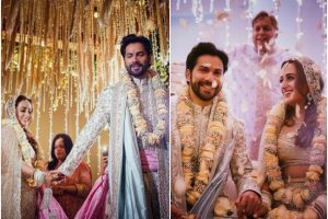Here are the first pictures of newlyweds Varun Dhawan and Natasha Dalal