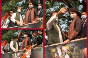 Congress leaders Rahul Gandhi and Priyanka Gandhi Vadra lead protests against the three farm laws at Jantar Mantar