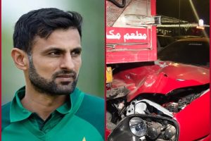 Shoaib Malik’s sports car rams into a truck in Lahore in a horrific accident, he is fine