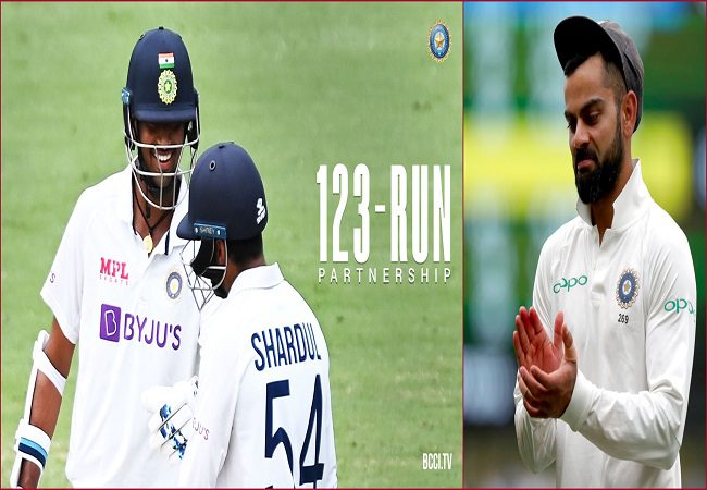 Ind vs Aus, Brisbane test: Virat Kohli lauds Sundar, Thakur batting heroics