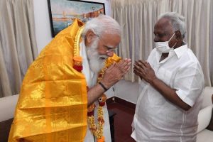 PM Modi meets spiritual leader Bangaru Adigalar in Chennai